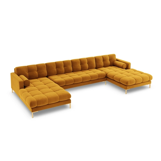 Velvet Panoramic Sofa, "Bali", 7 Seats, 383x185x75 Made in Europe