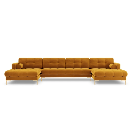 Velvet Panoramic Sofa, "Bali", 7 Seats, 383x185x75 Made in Europe