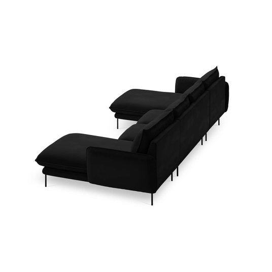 Velvet Panoramic Sofa, "Vienna", 6 Seats, 350x170x95 Made in Europe