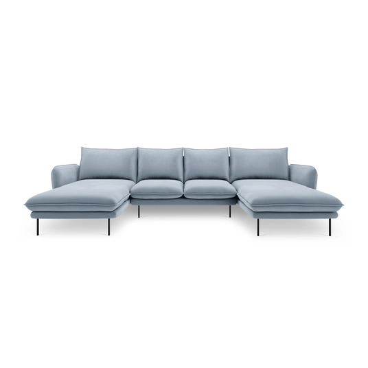 Velvet Panoramic Sofa, "Vienna", 6 Seats, 350x170x95 Made in Europe