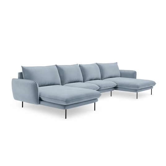 Velvet Panoramic Sofa, "Vienna", 6 Seats, 350x170x95 Made in Europe