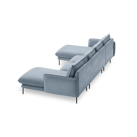 Velvet Panoramic Sofa, "Vienna", 6 Seats, 350x170x95 Made in Europe