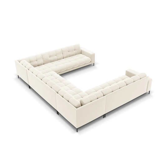 Velvet Panoramic Sofa, "Bali", 9 Seats, 327x256x75 Made in Europe