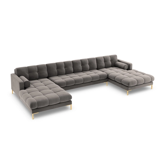 Velvet Panoramic Sofa, "Bali", 7 Seats, 383x185x75 Made in Europe