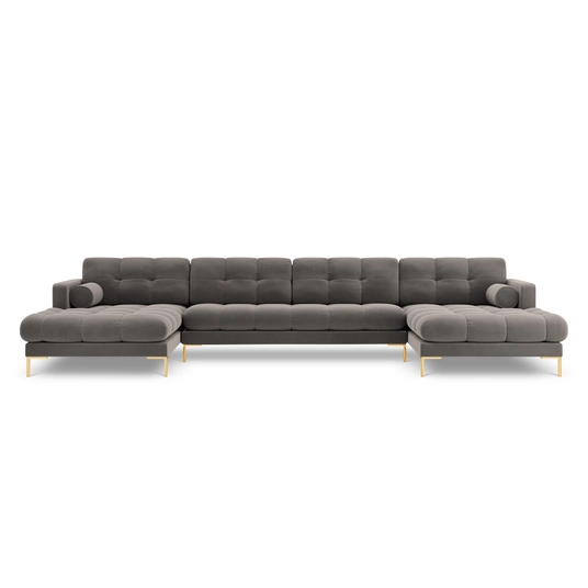 Velvet Panoramic Sofa, "Bali", 7 Seats, 383x185x75 Made in Europe