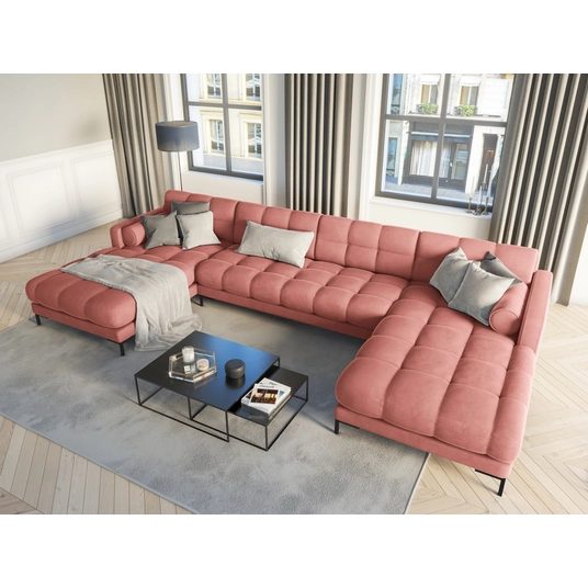 Velvet Panoramic Sofa, "Bali", 7 Seats, 383x185x75 Made in Europe