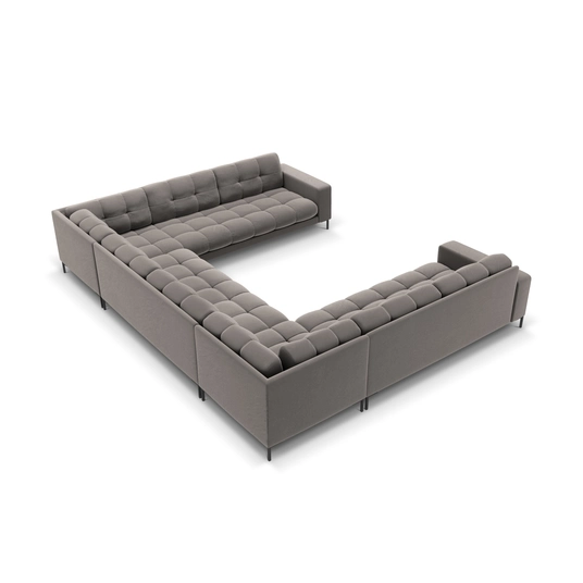 Velvet Panoramic Sofa, "Bali", 9 Seats, 327x256x75 Made in Europe