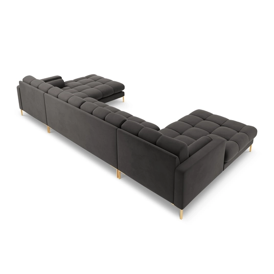 Velvet Panoramic Sofa, "Bali", 7 Seats, 383x185x75 Made in Europe