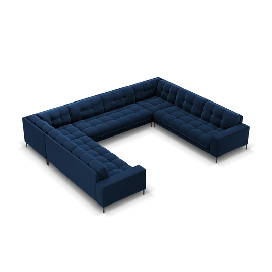 Velvet Panoramic Sofa, "Bali", 9 Seats, 327x256x75 Made in Europe