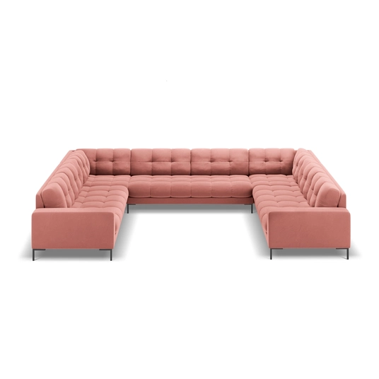 Velvet Panoramic Sofa, "Bali", 9 Seats, 327x256x75 Made in Europe