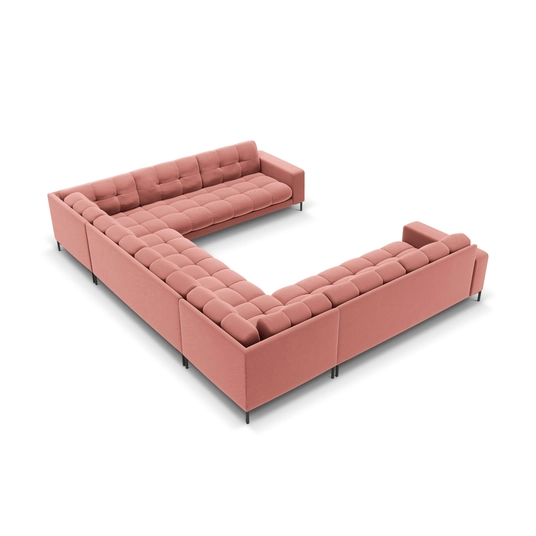 Velvet Panoramic Sofa, "Bali", 9 Seats, 327x256x75 Made in Europe