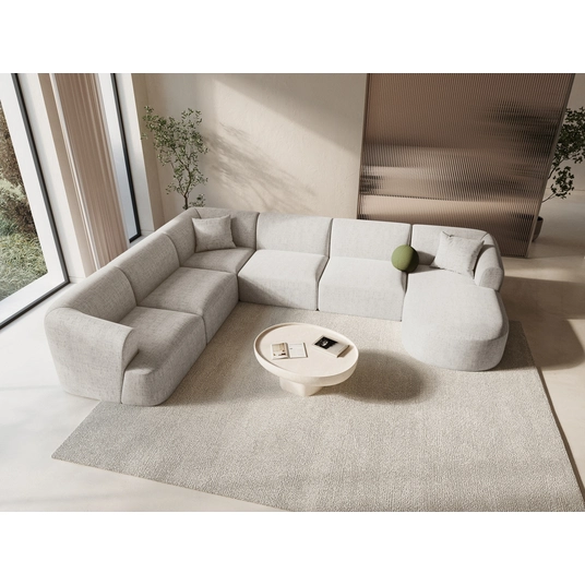 Modular Panoramic Left Corner Sofa, "Campi", 7 Seats, 330x255x70 Made in Europe
