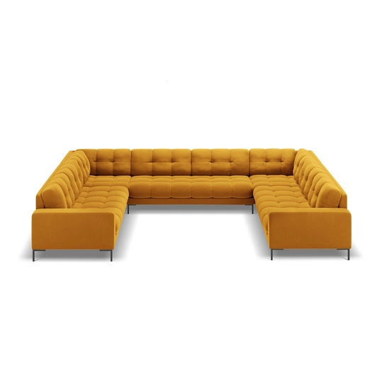 Velvet Panoramic Sofa, "Bali", 9 Seats, 327x256x75 Made in Europe
