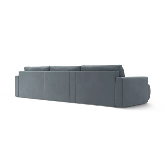 Velvet Panoramic Sofa with Box and Sleeping Function, "Belfast", 4 Seats, 340x149x84 Made in Europe