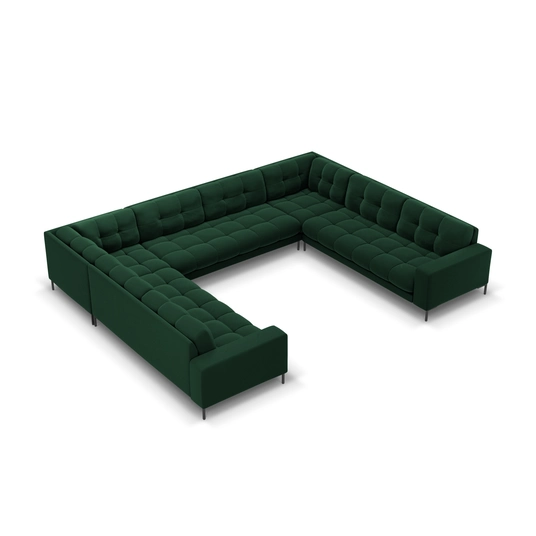 Velvet Panoramic Sofa, "Bali", 9 Seats, 327x256x75 Made in Europe