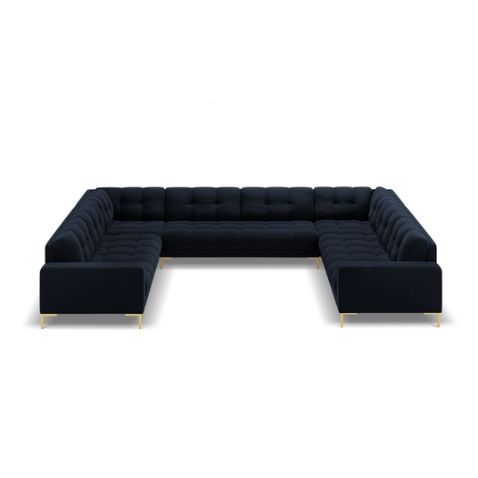 Velvet Panoramic Sofa, "Bali", 9 Seats, 327x256x75 Made in Europe