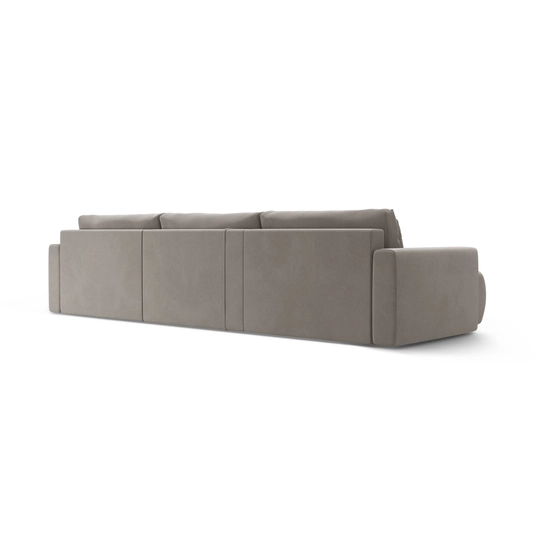 Velvet Panoramic Sofa with Box and Sleeping Function, "Belfast", 4 Seats, 340x149x84 Made in Europe