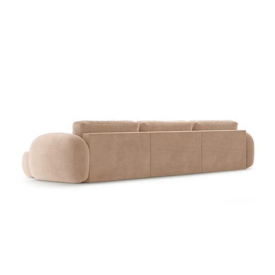 Velvet Panoramic Right Corner Sofa With Bed Function And Box, "Tonale", 5 Seats, 362x149x88 Made in Europe