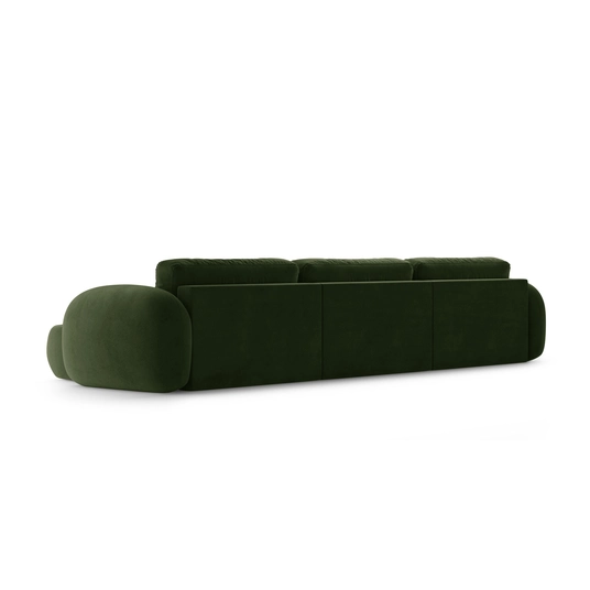 Velvet Panoramic Right Corner Sofa With Bed Function And Box, "Tonale", 5 Seats, 362x149x88 Made in Europe