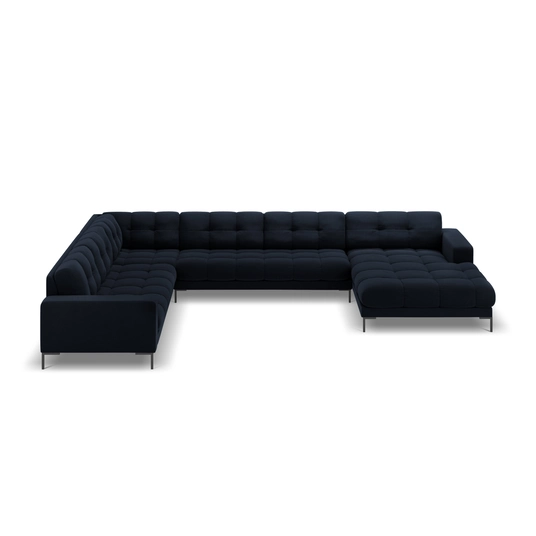 Velvet Panoramic Left Corner Sofa, "Bali", 7 Seats, 327x256x75 Made in Europe