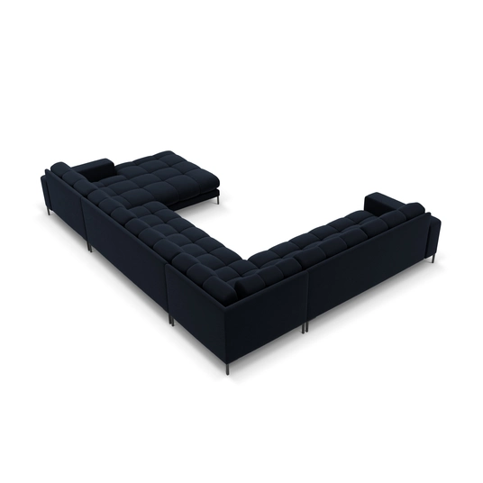 Velvet Panoramic Left Corner Sofa, "Bali", 7 Seats, 327x256x75 Made in Europe
