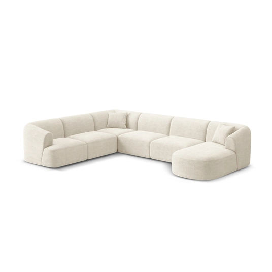 Modular Panoramic Left Corner Sofa, "Campi", 7 Seats, 330x255x70 Made in Europe