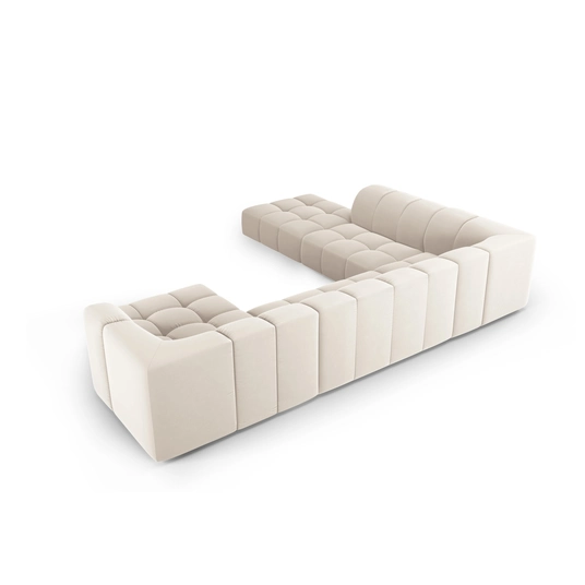 Velvet Modular Panoramic Left Corner Sofa, "Moritz", 7 Seats, 329x276x70 Made in Europe