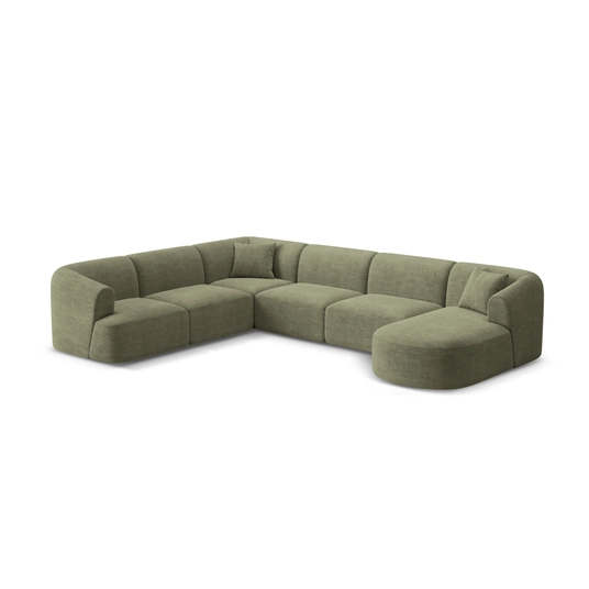 Modular Panoramic Left Corner Sofa, "Campi", 7 Seats, 330x255x70 Made in Europe
