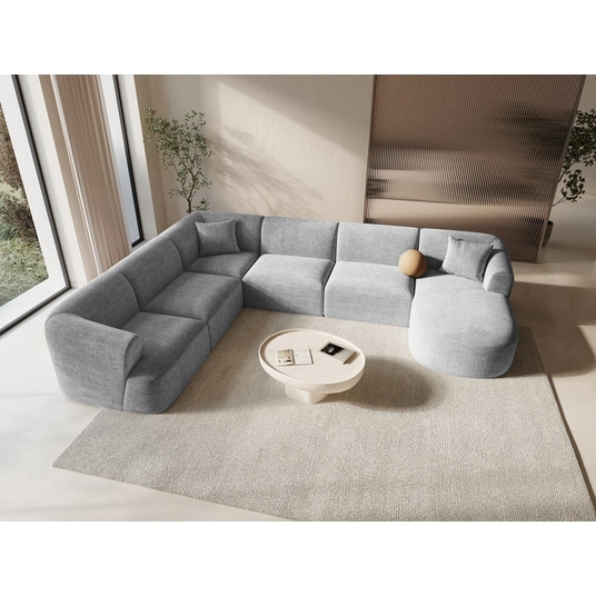 Modular Panoramic Left Corner Sofa, "Campi", 7 Seats, 330x255x70 Made in Europe