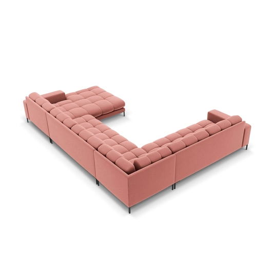 Velvet Panoramic Left Corner Sofa, "Bali", 7 Seats, 327x256x75 Made in Europe