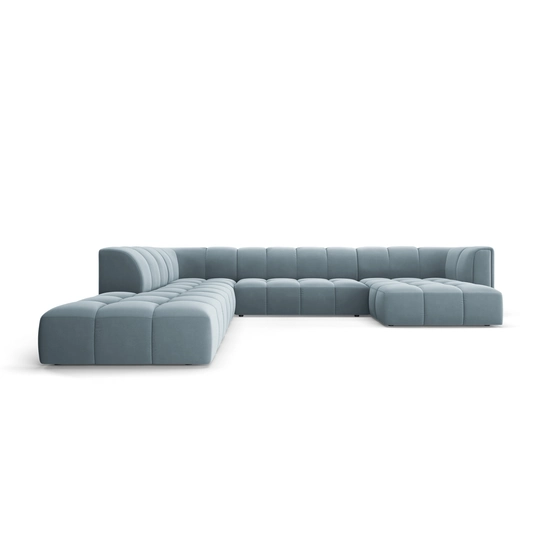 Velvet Modular Panoramic Left Corner Sofa, "Moritz", 7 Seats, 329x276x70 Made in Europe