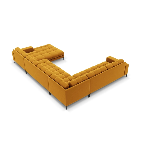 Velvet Panoramic Left Corner Sofa, "Bali", 7 Seats, 327x256x75 Made in Europe