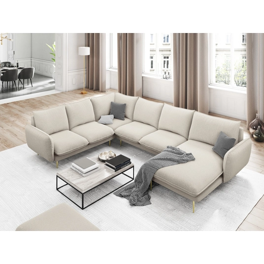 Panoramic Left Corner Sofa, "Vienna", 7 Seats, 330x235x95 Made in Europe