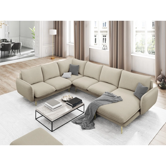 Panoramic Left Corner Sofa, "Vienna", 7 Seats, 330x235x95 Made in Europe