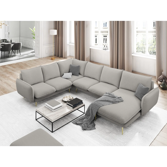 Panoramic Left Corner Sofa, "Vienna", 7 Seats, 330x235x95 Made in Europe