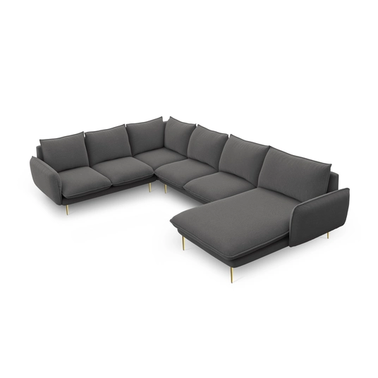 Panoramic Left Corner Sofa, "Vienna", 7 Seats, 330x235x95 Made in Europe