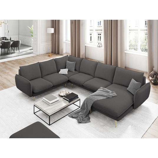 Panoramic Left Corner Sofa, "Vienna", 7 Seats, 330x235x95 Made in Europe