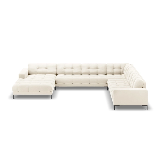 Velvet Panoramic Right Corner Sofa, "Bali", 7 Seats, 327x256x75 Made in Europe