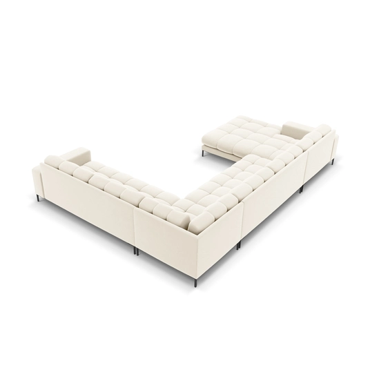 Velvet Panoramic Right Corner Sofa, "Bali", 7 Seats, 327x256x75 Made in Europe