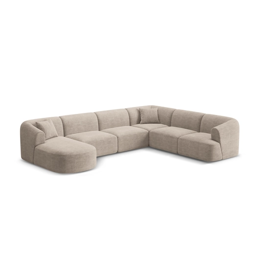 Modular Panoramic Right Corner Sofa, "Campi", 7 Seats, 330x255x70 Made in Europe