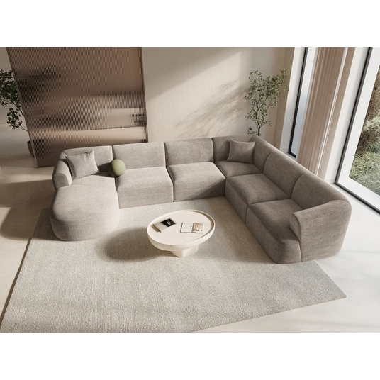 Modular Panoramic Right Corner Sofa, "Campi", 7 Seats, 330x255x70 Made in Europe