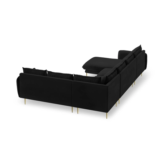Velvet Panoramic Right Corner Sofa, "Vienna", 7 Seats, 330x235x95 Made in Europe
