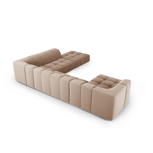 Velvet Modular Panoramic Right Corner Sofa, "Moritz", 7 Seats, 329x276x70 Made in Europe