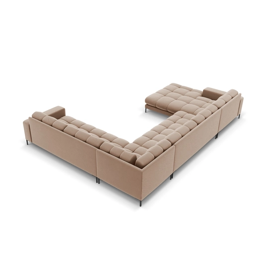 Velvet Panoramic Right Corner Sofa, "Bali", 7 Seats, 327x256x75 Made in Europe