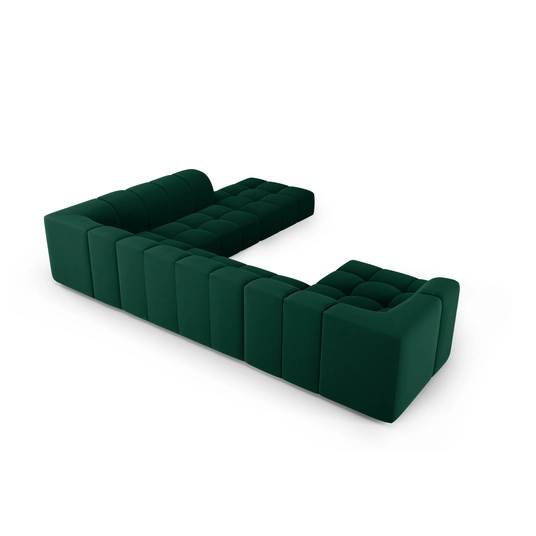 Velvet Modular Panoramic Right Corner Sofa, "Moritz", 7 Seats, 329x276x70 Made in Europe