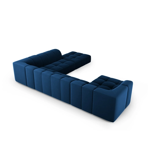 Velvet Modular Panoramic Right Corner Sofa, "Moritz", 7 Seats, 329x276x70 Made in Europe