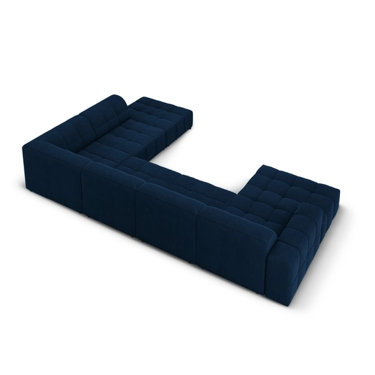 Velvet Panoramic Right Corner Sofa, "Chicago", 7 Seats, 364x262x70 Made in Europe