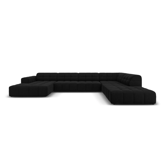 Velvet Panoramic Right Corner Sofa, "Chicago", 7 Seats, 364x262x70 Made in Europe