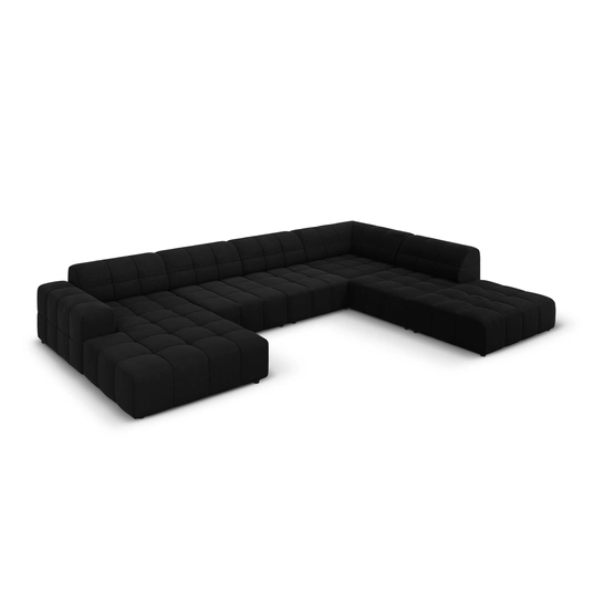 Velvet Panoramic Right Corner Sofa, "Chicago", 7 Seats, 364x262x70 Made in Europe