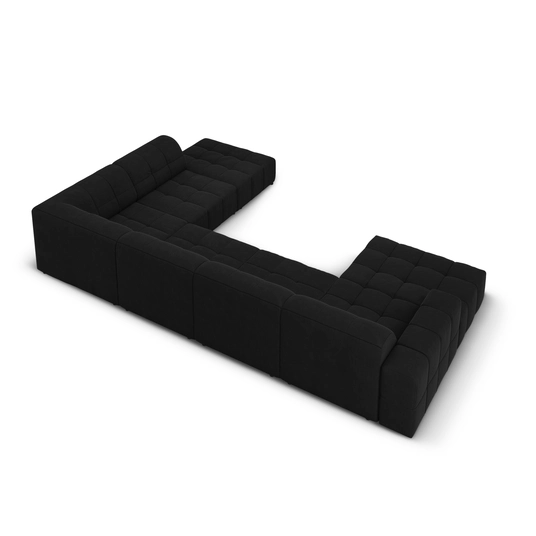 Velvet Panoramic Right Corner Sofa, "Chicago", 7 Seats, 364x262x70 Made in Europe
